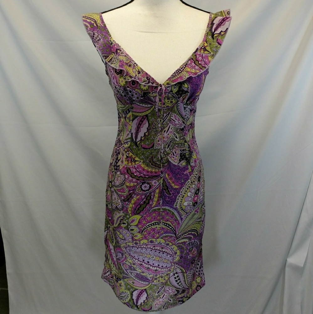 Rampage Slip Dress Purple and Green Size 3